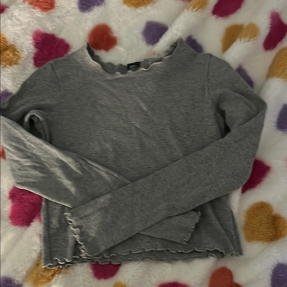 Brandy Melville Gray Long Sleeve Top
